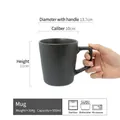 Black Japanese style relief ceramic mug 500ml capacity with dimensions 10x11cm - 500ml / Grade B / Black