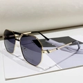Klassische Vintage-Polygon-Sonnenbrille mit goldenem Metallrahmen und dunkelgrauen Gläsern - Goldrahmen Schwarzgrau