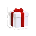 Caja de regalo decorativa de Papá Noel y contenedor con medidas detalladas - Lazo Cuadrado Rojo