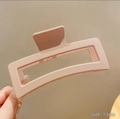 Matte nude pink 13cm square hair claw clip for thick hair in a stylish rectangular design - 13CM Rectangular / Apricot / No Packaging