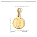 Detailed parameter chart for 15mm gold stainless steel Virgin Mary pendant with measurements - Virgin Mary Relief B-YF050