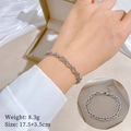 Detail van zilveren titanium stalen horlogeband armband met S925-merk en verlengstuk - Zilver (T112)