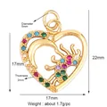 Golden heart-shaped pendant with moon motif and colorful rhinestones for jewelry making - M183632G Colorful Star Moon Heart Gold