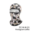 Star Camo Brown full-face cycling mask with five-pointed star pattern for outdoor sports - Star Brown Camo
