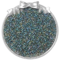 Iris blue-green 2.5mm glass seed beads in a silver tray for DIY jewelry making - Dark Emerald Green (10g/Pack Approx 700pcs)