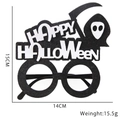 Halloween party glasses with Happy Halloween text and reaper character on black felt - Scythe