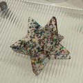 Transparante ster haarklem met kleurrijke glitter pailletten voor Koreaanse kapsels - Transparante Multicolor Pailletten (FJ2672)