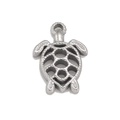 Silver sea turtle pendant with hollow shell design for DIY ocean series jewelry making - Sea Turtle / Silver