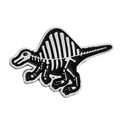 Cool punk style cartoon spiny dinosaur skeleton enamel brooch in black and white finish - Spinosaurus Skeleton Style (XZ7857)