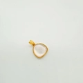 18K gold plated copper pendant featuring a white natural shell heart on white background - Oval-Gold (White Shell)