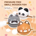 Cute panda cartoon wooden fish relief toy with mallet for stress relief and desk decor - BB2599-Pressure Relief (Panda and Raccoon and Red Panda)