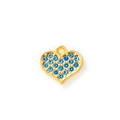 Ciondolo a forma di cuore dorato con cristalli blu per creazione di gioielli - Oro Blu