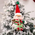 Kerstelf-hanger met rood en groen gebreid kostuum voor feestelijke boomdecoratie - Rode Hoed Cadeauzakje Hanger