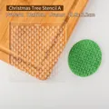 Acrylic Christmas tree pattern stamp for clay and fondant embossing, style SY0137 - SY0137-Christmas Tree A / 10x10cm
