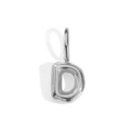 Metallic silver bubble letter D pendant charm for DIY jewelry necklaces and bracelets - Letter D / Silver
