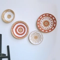 4er-Set marokkanische handgewebte Wanddekoration aus Seegras mit Boho-Mustern - 4er-Set