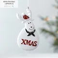 Pendaglio natalizio a forma di renna bianca in resina con scritta XMAS, 8,5x5,5cm - Stile Alce