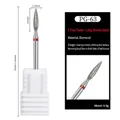 Diamond nail drill bit PG-63 with fine grit red ring and white plastic dust-proof base - PG-63 Fine-Long Shuttle