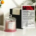 Velvet Rose scented candle with soy wax and dried flowers in glass jar and gift box - Velvet Rose