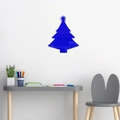 Stickers muraux sapin de Noël en acrylique bleu miroir pour chambre d'enfant et salon - Bleu