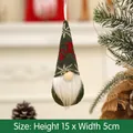 Green knitted Christmas gnome ornament with reindeer patterns and white hanging rope - Green Type A