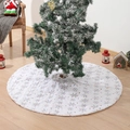 Falda blanca de peluche para árbol de Navidad con lentejuelas de copos de colores - 120cm (48 pulgadas) / Blanco Irisado Lentejuelas