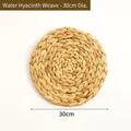 Handgefertigtes Tischset aus Wasserhyazinthe 30cm für Boho-Tischdeko und Hitzeschutz - Natürliche Wasserhyazinthe gewebt / Durchmesser 30cm