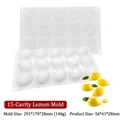 15-cavity lemon shaped silicone cake mold for DIY fruit mousse and French dessert baking - 15-Cavity Lemon Mold / White