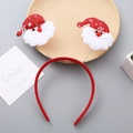 Christmas headband with springy Santa Claus figurines and festive red striped texture - Santa Claus Style 2