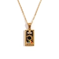 18K gold plated stainless steel Tarot necklace featuring The Magician card design - Gold-The Magician