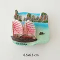 3D resin Vietnam souvenir fridge magnet featuring Halong Bay landscape, 6.5x6.5cm - Ha Long Bay Vietnam