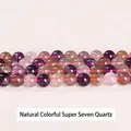 Natural Auralite-23 crystal round beads for DIY jewelry making in multi-color finish - Natural Auralite Crystal / 10mm approx 37pcs