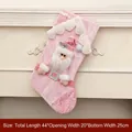 Pink sequin Christmas stocking featuring a 3D Santa Claus figure for holiday decor - Santa Claus