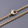 Macro detail of 2.5mm gold stainless steel pearl chain with lobster clasp for necklaces - 20cm / Gold