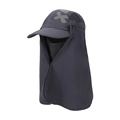 Quick-dry outdoor sun hat with face cover and neck flap in dark grey for hiking - Reddish Brown