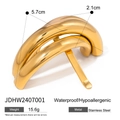 Peine para el cabello de acero inoxidable dorado pulido con acabado liso y brillante - Estilo de Arco de Varias Capas (JDHW2407001) / Dorado