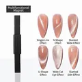Black dual-head nail art magnet tool for cat eye polish creating diverse wave effects - Multi-functional Magnet