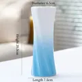 Modern white and blue gradient ceramic vase with spiral design, 20.5cm tall decorative pot - Bingxuan (Blue) 21cm