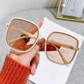 Gafas de sol cuadradas de gran tamaño a la moda con montura crema y lentes marrón teñido - Montura Blanco Roto / Lentes Té