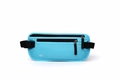 Waterproof RFID blocking slim money belt in light blue finish with dual zip pockets - Sky Blue