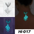 Glow in the dark mermaid tail waterproof temporary tattoo sticker Hi-017 for neck - Hi-017 (Mermaid Tail)