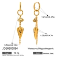 Detail of gold evil eye heart tassel earrings with dimensions and weight specs - Eye Heart Drop Earrings (JDE0305084)