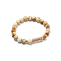 Lava stone bead bracelet featuring a rose gold metal tag engraved with Forever - Forever Engraved Plate (G1153-1)