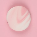 Mini round finger powder puff with unique pink and white marble swirl pattern design - Single Round Pink White Marble Puff