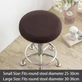 Elastic waffle knit round stool cover in dark brown, fits 25 to 36 cm diameter seats - Dark Coffee
