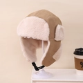 Cappello da aviatore kaki per bambini con calda fodera in peluche e cinturino regolabile - Bambini 3-10 Anni / Cachi