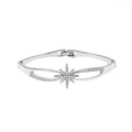 Bracciale Stella Polare in argento con design a onde e pavé di zirconi scintillanti - Stile Stella (0537)