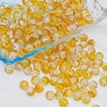 Macro view of 6mm yellow crackle glass beads scattered in a blue bowl for DIY jewelry - 8mm / Amber White