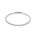 Klassisches Tennisarmband in Silber mit runden Zirkonia und sicherem Klappverschluss - Platin Armband