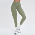 High-waisted olive green yoga pants with seamless fit and squat-proof fabric - S / Bottoms / Light Army Green